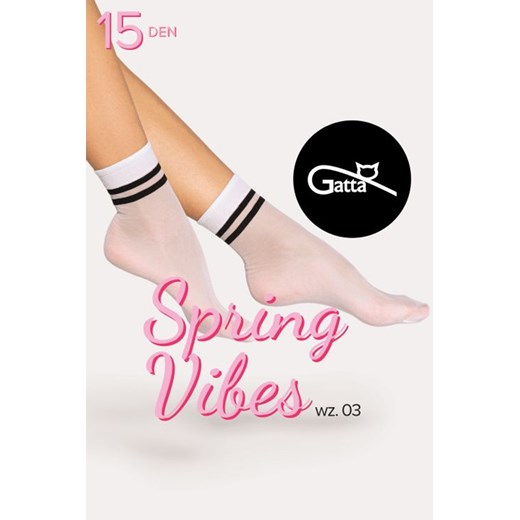 Skarpetki Gatta Spring Vibes 03 15 DEN bianco-nero ze sklepu kontri.pl w kategorii Skarpetki damskie - zdjęcie 180417525