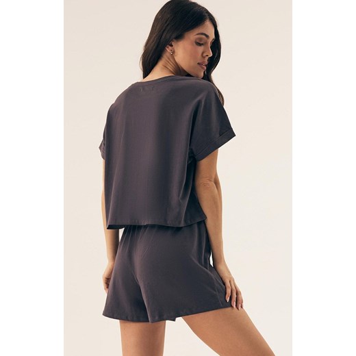 Esotiq bawełniana piżama damska Bloovii Mawest 42560-90X, Kolor grafitowy, Rozmiar M, BLOOVII ze sklepu Intymna w kategorii Piżamy damskie - zdjęcie 180419747
