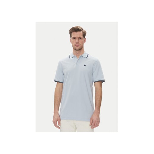 Wrangler Polo 112362830 Błękitny Regular Fit ze sklepu MODIVO w kategorii T-shirty męskie - zdjęcie 180421479
