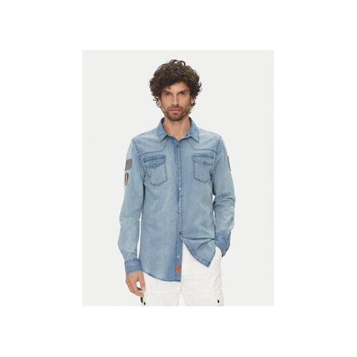 Aeronautica Militare Koszula jeansowa 251CA1281CT3527 Błękitny Regular Fit ze sklepu MODIVO w kategorii Koszule męskie - zdjęcie 180422828
