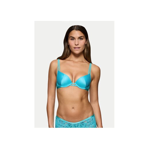 Triumph Biustonosz push-up Crazy Stupid Love 10222374 Niebieski ze sklepu MODIVO w kategorii Biustonosze - zdjęcie 180423576