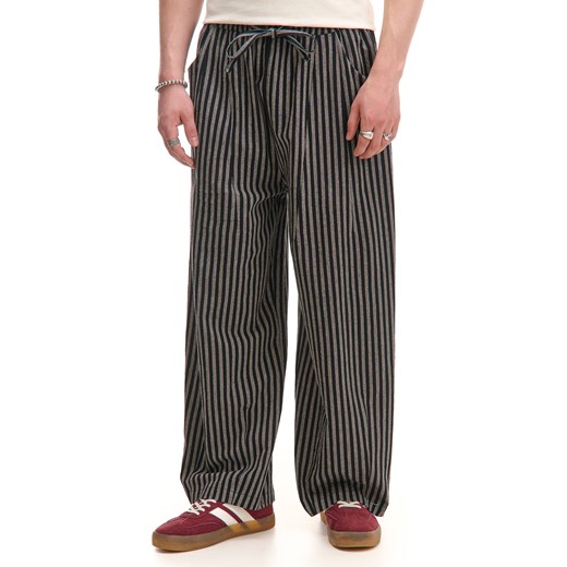 Cropp - Spodnie wide leg w paski - czarny ze sklepu Cropp w kategorii Spodnie męskie - zdjęcie 180427366