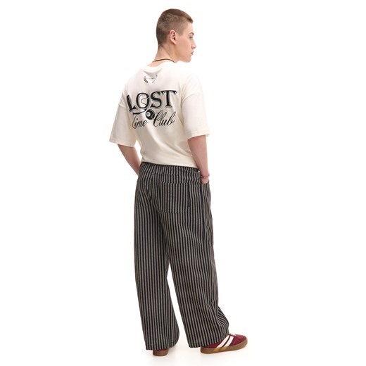 Cropp - Spodnie wide leg w paski - czarny Cropp 36 Cropp