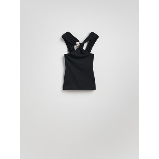 Reserved - Top z ozdobną klamrą - czarny Reserved L Reserved