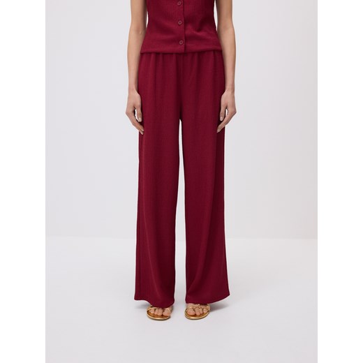 Reserved - Szerokie spodnie - burgundowy Reserved S Reserved