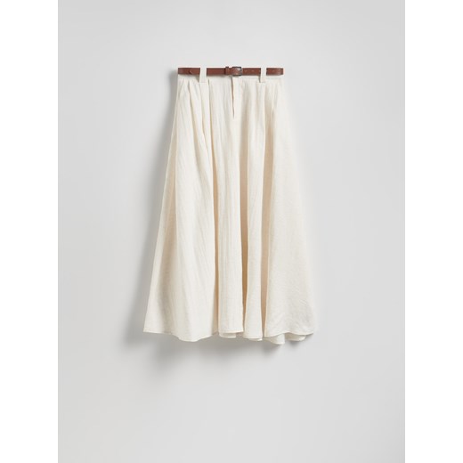 Reserved - Spódnica midi z domieszką lnu - Inny Reserved XL Reserved
