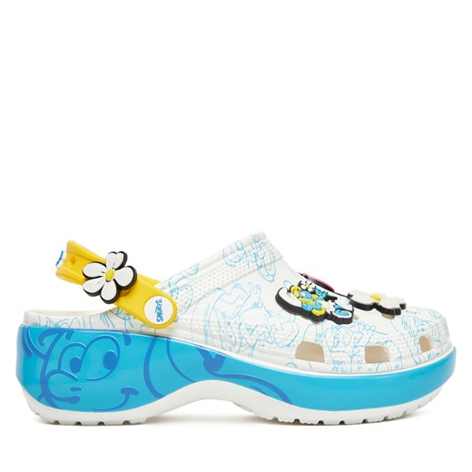 Klapki Crocs Smurfs Platform Clog 210822 Kolorowy ze sklepu eobuwie.pl w kategorii Klapki damskie - zdjęcie 180428769
