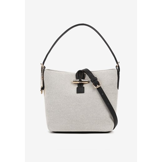 Czarna Torebka z Bawełną Typu Worek z Rączką Gavrisa ze sklepu born2be.pl w kategorii Torby Shopper bag - zdjęcie 180429457