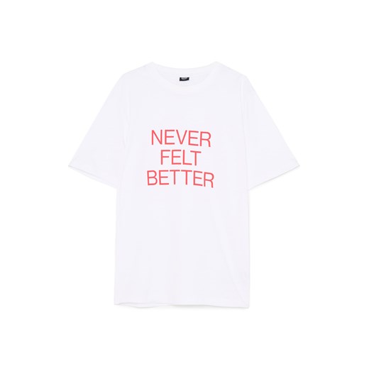 Cropp - Biały T-shirt z napisem - biały ze sklepu Cropp w kategorii T-shirty męskie - zdjęcie 180429879