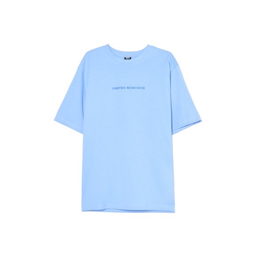 Cropp - Niebieska koszulka z napisem - błękitny ze sklepu Cropp w kategorii T-shirty męskie - zdjęcie 180429948