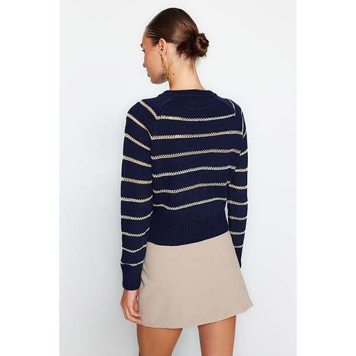 trendyol Sweter w kolorze granatowo-beżowym Trendyol M okazja Limango Polska