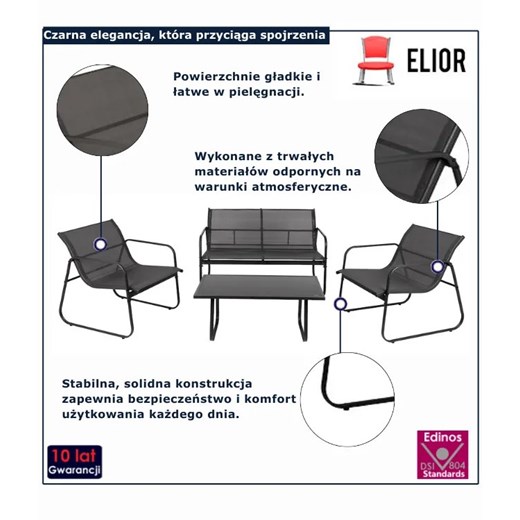 Nowoczesny komplet mebli ogrodowych - Idelon Elior One Size Edinos.pl