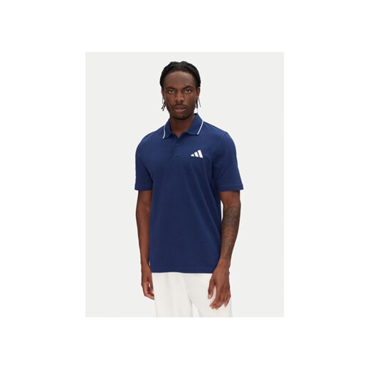adidas Polo Essentials Small Logo JE9021 Granatowy Regular Fit ze sklepu MODIVO w kategorii T-shirty męskie - zdjęcie 180435589
