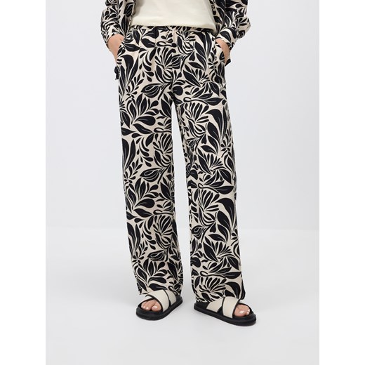 Reserved - Wzorzyste spodnie z wiskozy - wielobarwny Reserved XL Reserved