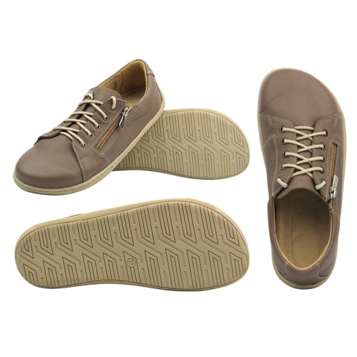 Wygodne półbuty damskie BareFoot Helios Komfort 436, khaki ze sklepu ulubioneobuwie w kategorii Półbuty damskie - zdjęcie 180436748