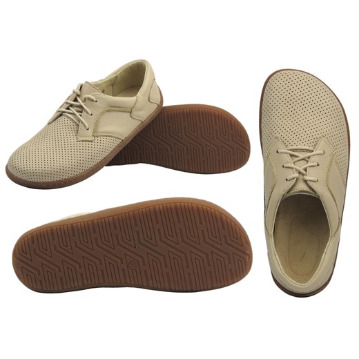 Wygodne półbuty damskie BareFoot Helios Komfort 715-2B, ecru ze sklepu ulubioneobuwie w kategorii Półbuty damskie - zdjęcie 180436797