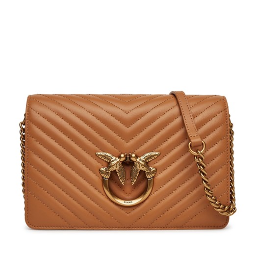 Torebka PINKO Love Click Classic PE 25 PLTT 100063 A0GK Brązowy ze sklepu eobuwie.pl w kategorii Listonoszki - zdjęcie 180437906