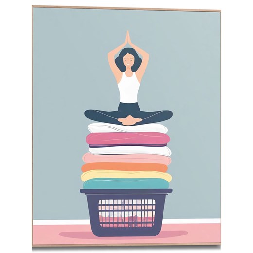Orangewallz Druk artystyczny &quot;Laundry Yoga&quot; w ramce - 40 x 50 cm ze sklepu Limango Polska w kategorii Obrazy - zdjęcie 180439166