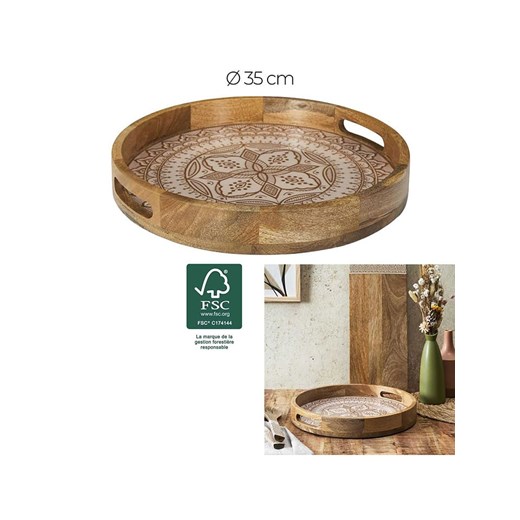 Ethnical Life Taca w kolorze kremowo-jasnobrązowym -  Ø 35 cm Ethnical Life onesize wyprzedaż Limango Polska