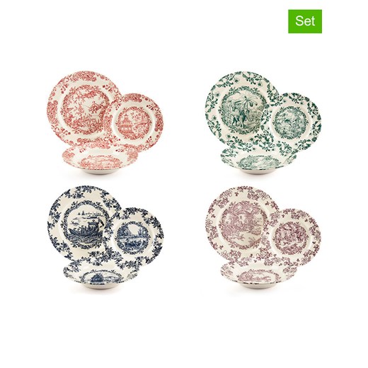 Trendy Kitchen by EXCÉLSA 12-częściowy zestaw talerzy &quot;Voyages&quot; w różnych kolorach ze sklepu Limango Polska w kategorii Zastawa stołowa - zdjęcie 180439267