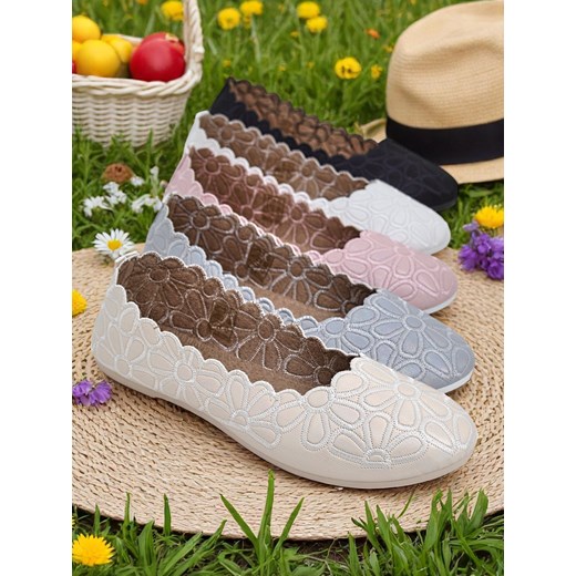 Royalfashion Kwiatowe damskie baleriny Magerro ze sklepu royalfashion.pl w kategorii Balerinki - zdjęcie 180439516