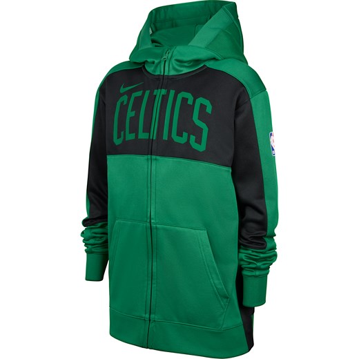 Bluza z kapturem i zamkiem na całej długości dla dużych dzieci Nike Dri-FIT NBA Boston Celtics Showtime - Zieleń ze sklepu Nike poland w kategorii Bluzy chłopięce - zdjęcie 180441826