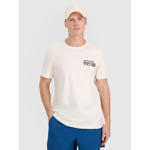 Męski t-shirt z nadrukiem 4F 4FWSS25TTSHM1984 - biały ze sklepu Sportstylestory.com w kategorii T-shirty męskie - zdjęcie 180442405