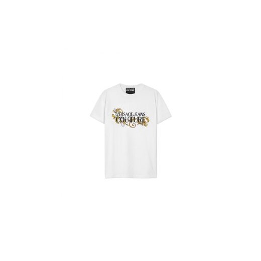 Versace Jeans Couture T-Shirt 78GAHC05 Biały Regular Fit ze sklepu MODIVO w kategorii T-shirty męskie - zdjęcie 180443867
