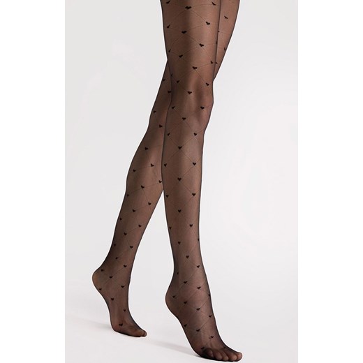 Rajstopy damskie w serduszka czarne Cuori 20 DEN G6120, Kolor czarny, Rozmiar 2, Fiore ze sklepu Intymna w kategorii Rajstopy - zdjęcie 180445257