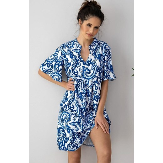 Sensis koszula nocna damska Luna, Kolor ecru-granat, Rozmiar S, SENSIS ze sklepu Intymna w kategorii Koszule nocne - zdjęcie 180445377