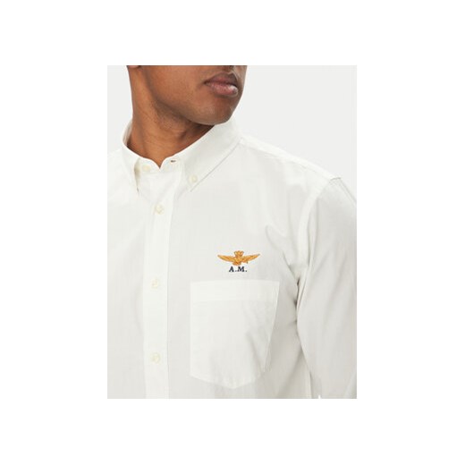Aeronautica Militare koszula męska z klasycznym kołnierzykiem biała 