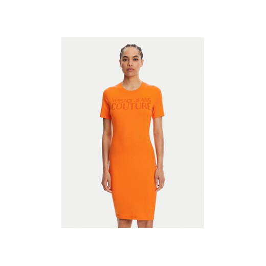 Versace Jeans Couture Sukienka codzienna 78HAOS04 Pomarańczowy Slim Fit ze sklepu MODIVO w kategorii Sukienki - zdjęcie 180446758