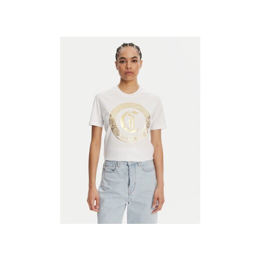 Just Cavalli T-Shirt 78PAHT01 Biały Regular Fit ze sklepu MODIVO w kategorii Bluzki damskie - zdjęcie 180446877