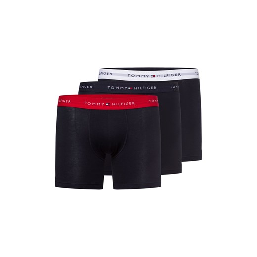 Tommy Hilfiger Obcisłe bokserki pakowane po 3 szt. Mężczyźni Bawełna granatowy jednolity ze sklepu vangraaf w kategorii Majtki męskie - zdjęcie 180447129