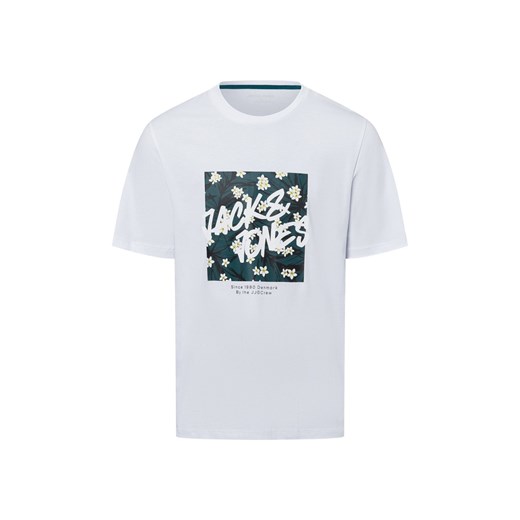 Jack & Jones Koszulka męska - JJHawaii Mężczyźni Bawełna biały nadruk ze sklepu vangraaf w kategorii T-shirty męskie - zdjęcie 180447186