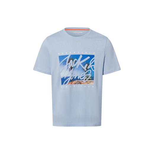 Jack & Jones Koszulka męska - JJColton Mężczyźni Bawełna jasnoniebieski nadruk - id: 734838-0001-09970 - marki Jack & Jones - 180447187 Jack & Jones Koszulka męska - JJColton Mężczyźni Bawełna jasnoniebieski nadruk ze sklepu vangraaf w kategorii T-shirty męskie - zdjęcie 180447187