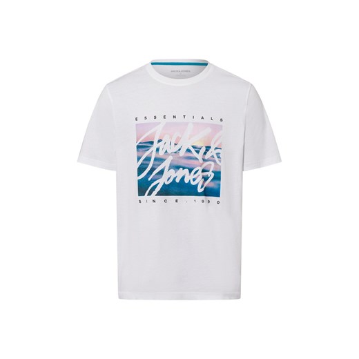 Jack & Jones Koszulka męska - JJColton Mężczyźni Bawełna biały nadruk ze sklepu vangraaf w kategorii T-shirty męskie - zdjęcie 180447189