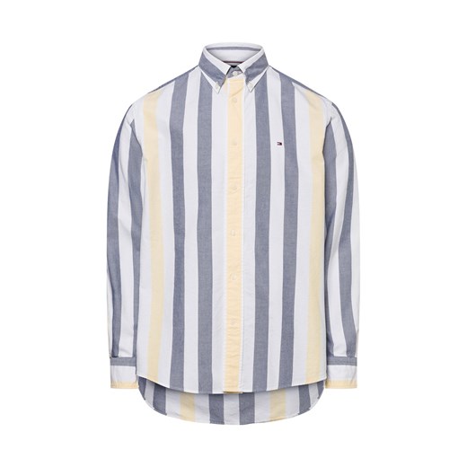 Tommy Hilfiger Męska koszula casual Mężczyźni Comfort Fit Bawełna cytrynowy w paski ze sklepu vangraaf w kategorii Koszule męskie - zdjęcie 180447198