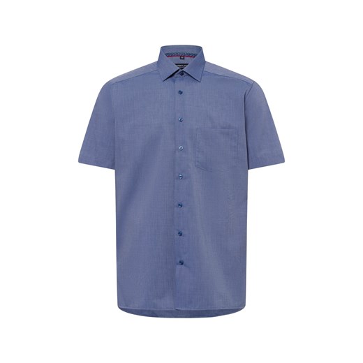 Andrew James Koszula męska - non-iron Mężczyźni Regular Fit Bawełna indygo marmurkowy ze sklepu vangraaf w kategorii Koszule męskie - zdjęcie 180447216