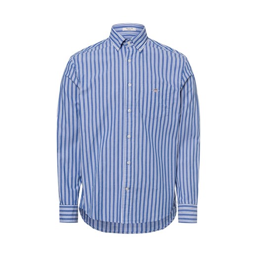 Gant Męska koszula casual Mężczyźni Regular Fit Bawełna niebieski w paski ze sklepu vangraaf w kategorii Koszule męskie - zdjęcie 180447225