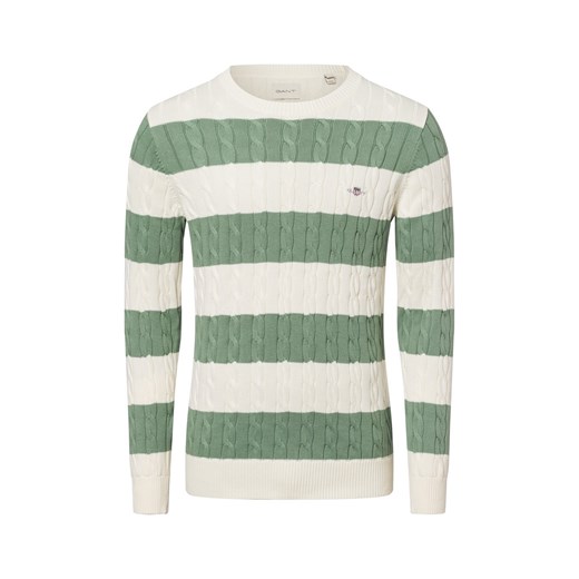 Gant Męski sweter Mężczyźni Bawełna groszkowy w paski - id: 742899-0001-09990 - marki Gant - 180447228 Gant Męski sweter Mężczyźni Bawełna groszkowy w paski ze sklepu vangraaf w kategorii Swetry męskie - zdjęcie 180447228