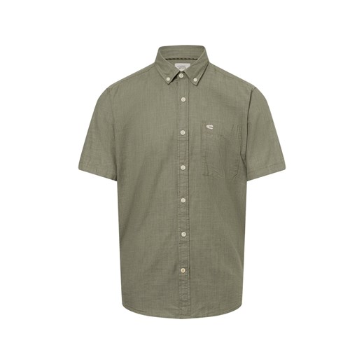 Camel Active Męska koszulka z krótkim rękawem Mężczyźni Regular Fit Bawełna khaki jednolity ze sklepu vangraaf w kategorii Koszule męskie - zdjęcie 180447255