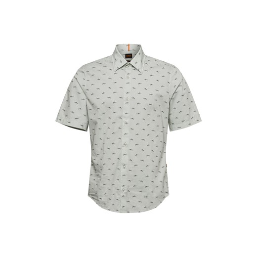 BOSS Orange Męska koszula casual Mężczyźni Regular Fit Bawełna miętowy wzorzysty ze sklepu vangraaf w kategorii Koszule męskie - zdjęcie 180447266