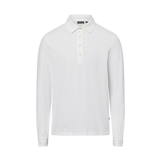 Finshley & Harding Męska koszulka polo Mężczyźni Bawełna biały jednolity ze sklepu vangraaf w kategorii T-shirty męskie - zdjęcie 180447295
