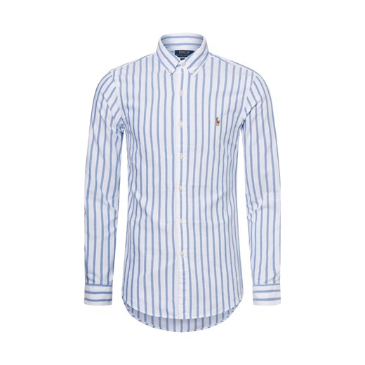 Polo Ralph Lauren Męska koszula casual Mężczyźni Slim Fit Bawełna niebieski w paski ze sklepu vangraaf w kategorii Koszule męskie - zdjęcie 180447338
