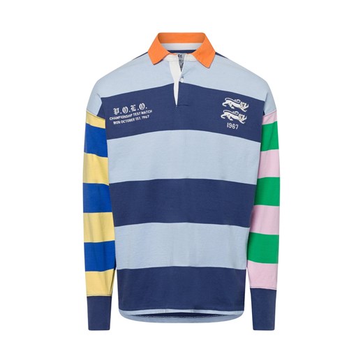 Polo Ralph Lauren Męska koszula z długim rękawem Mężczyźni Bawełna niebieski w paski ze sklepu vangraaf w kategorii T-shirty męskie - zdjęcie 180447355