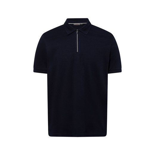 Finshley & Harding Męska koszulka polo Mężczyźni Bawełna granatowy jednolity ze sklepu vangraaf w kategorii T-shirty męskie - zdjęcie 180447367