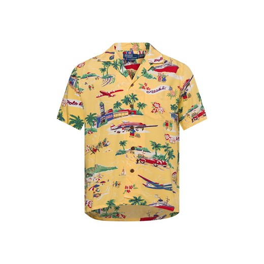 Polo Ralph Lauren Męska koszula casual Mężczyźni Regular Fit wiskoza żółty wzorzysty ze sklepu vangraaf w kategorii Koszule męskie - zdjęcie 180447375