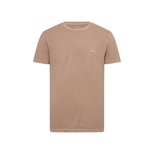 Gant Koszulka męska Mężczyźni Bawełna beżowy wypukły wzór tkaniny ze sklepu vangraaf w kategorii T-shirty męskie - zdjęcie 180447506