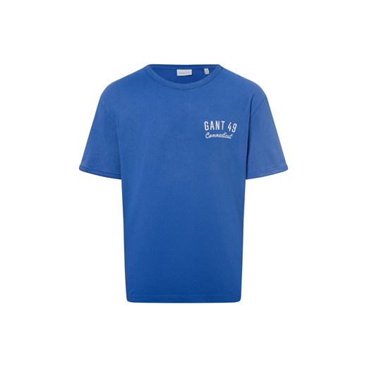 Gant Koszulka męska Mężczyźni Bawełna niebieski jednolity ze sklepu vangraaf w kategorii T-shirty męskie - zdjęcie 180447508